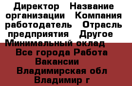 Директор › Название организации ­ Компания-работодатель › Отрасль предприятия ­ Другое › Минимальный оклад ­ 1 - Все города Работа » Вакансии   . Владимирская обл.,Владимир г.